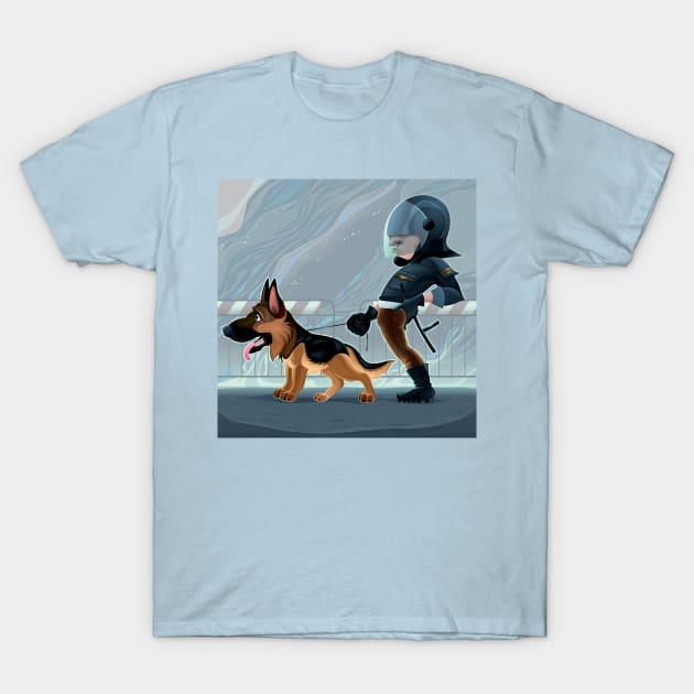 Officer and Pet T-Shirt by ddraw